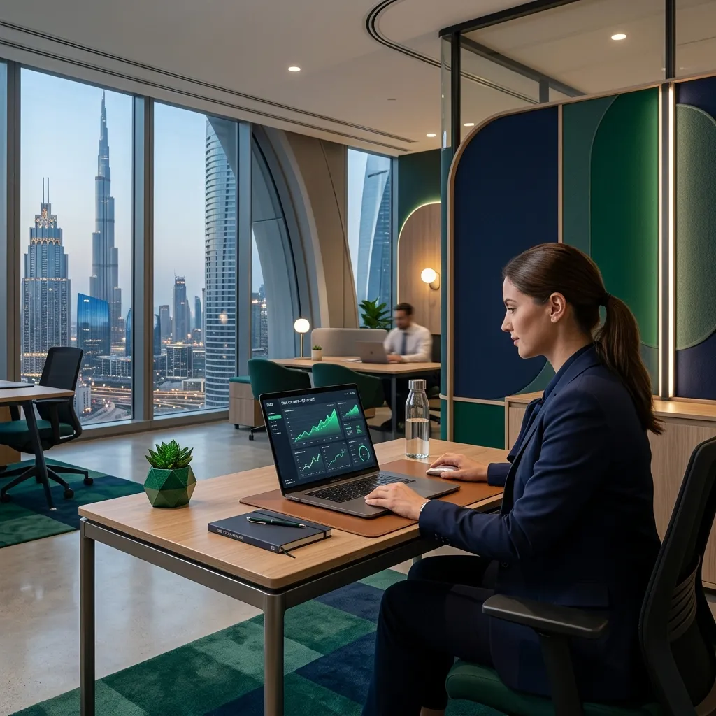 Modern UAE corporate business technology dashboard environment